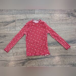 Old Navy 5T Girls Red Heart Valentine's Day Top Long Sleeve Shirt